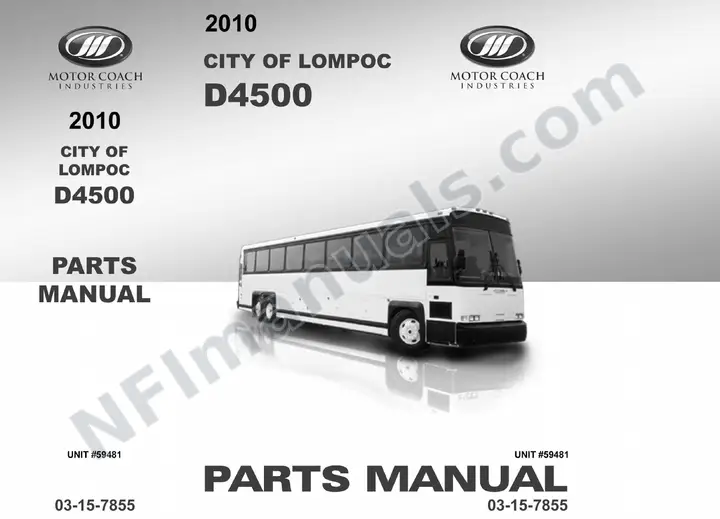 D4500 City of Lompoc Parts Manual 03 15 7855, Effective with VIN Unit 59481 first-page preview