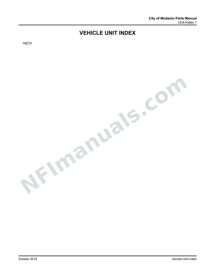 D4500 City of Modesto Parts Manual 03 26 0998, Effective with VIN Unit 14210 first-page preview