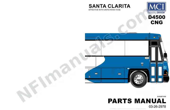 D4500 City of Santa Clarita Transit CNG Parts Manual 03 26 2978, Effective with VIN Units 15154 15156 first-page preview