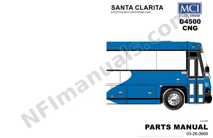 D4500 CNG SANTA CLARITA (2) D4500 CNG Parts Manual, 2019 for Units 15583-15584 first-page preview