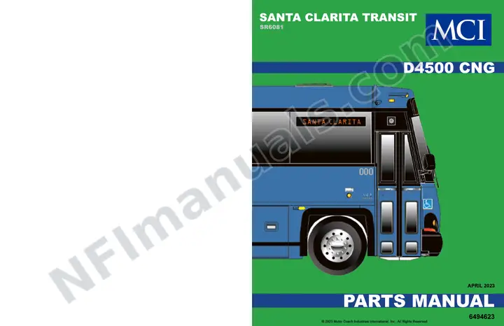 CNG D4500 CNG Santa Clarita Parts Manual, SR6081, 2023 for Units 106553, 106554 first-page preview