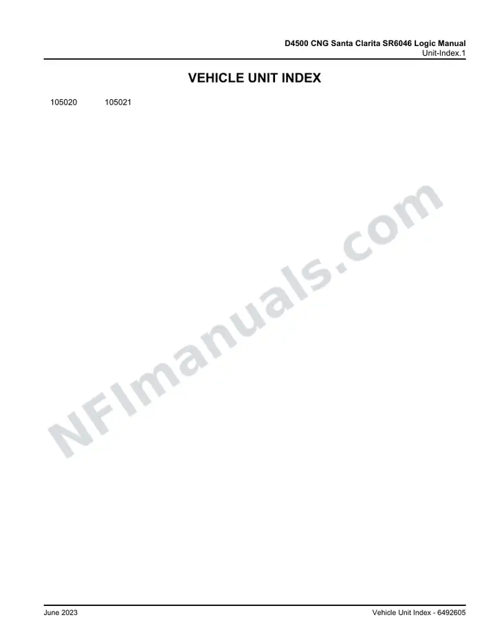 D4500 CNG Santa Clarita SR6046 Logic Manual, 2022 for Units 105020, 105021 first-page preview