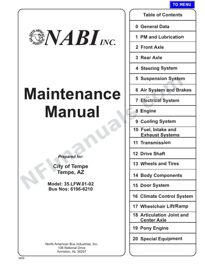 SR9032 (42000) Service Manual, City of Tempe Transit first-page preview