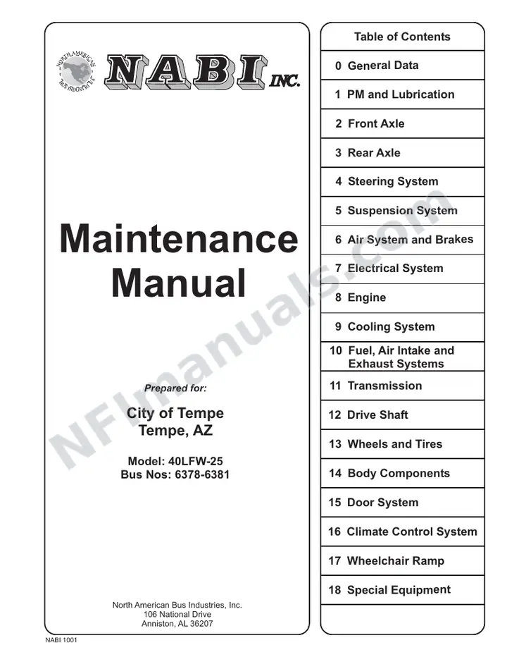 SR9068 (86000) Service Manual, City of Tempe Transit first-page preview
