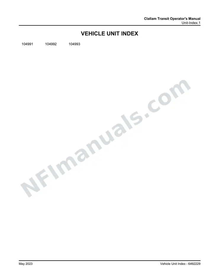 MCI D4500 Manual Package - Clallam Transit included manual preview