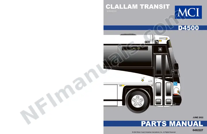 D4500 CLALLAM TRANSIT Parts Manual, 2022 for Units 104991-104993 first-page preview
