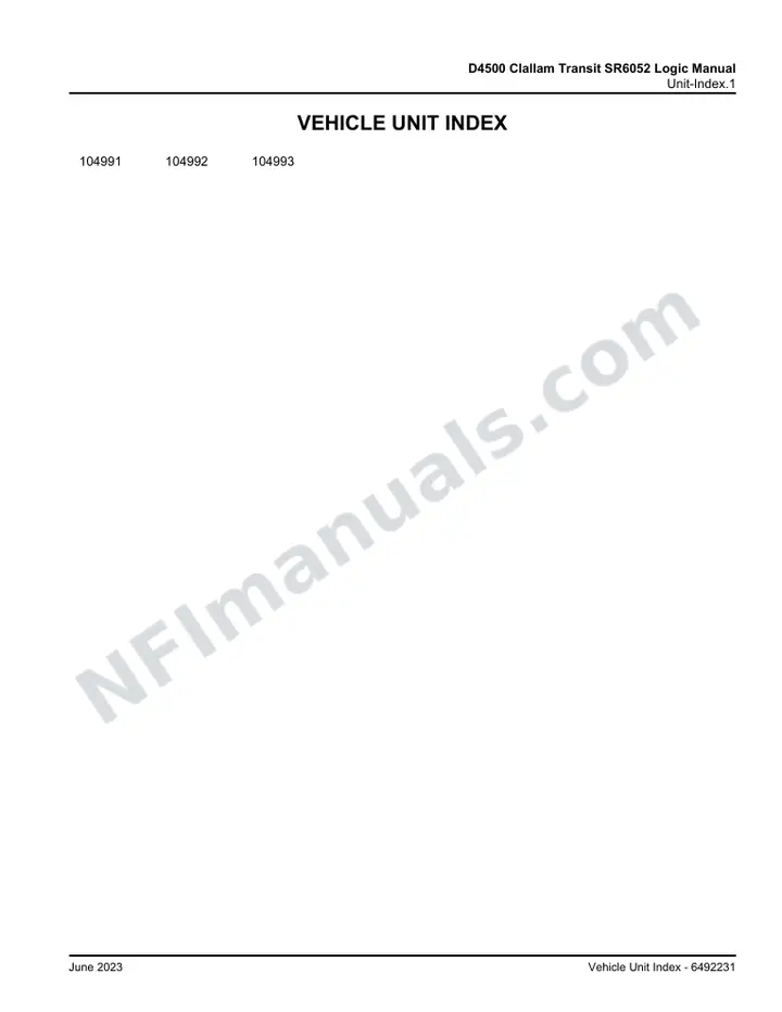 D4500 Clallam Transit SR6052 Logic Manual, 2021 for Units 104991-104993 first-page preview