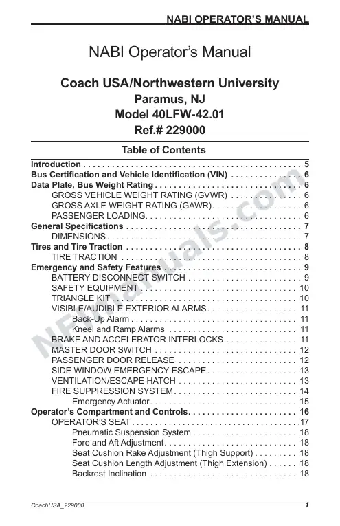 SR9183 (229000) Operator’s Manual, Coach USA first-page preview