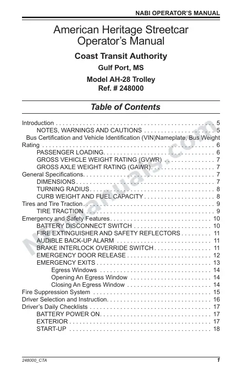 SR9200 (248000) Operator’s Manual, Coast Transit first-page preview