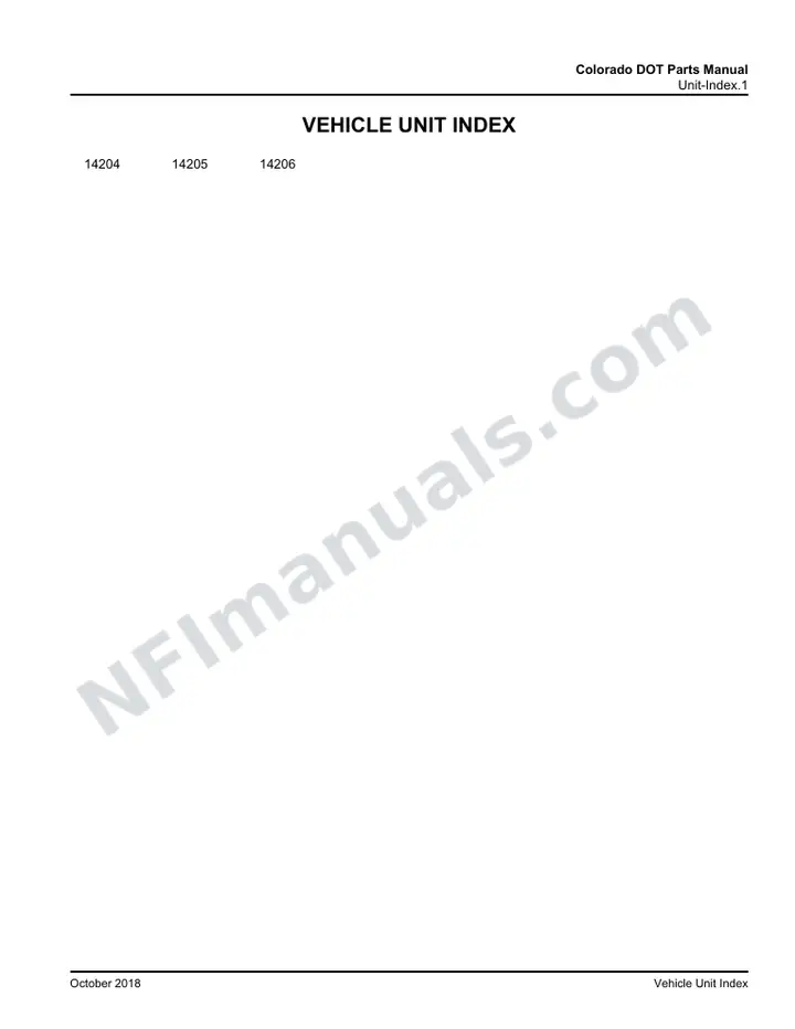 D4500 Colorado DOT Parts Manual 03 26 1473, Effective with VIN Units 14204 14206 first-page preview