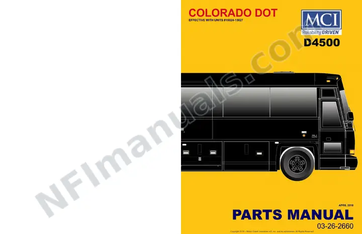 D4500 Colorado DOT Parts Manual 03 26 2660, Effective with VIN Units 15024 15027 first-page preview