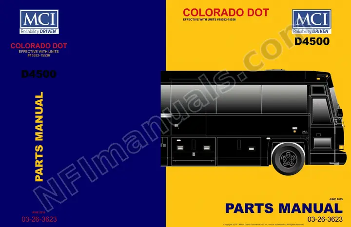 D4500 COLORADO DOT (W/LAV) Parts Manual, 2019 for Units 15532-15536 first-page preview