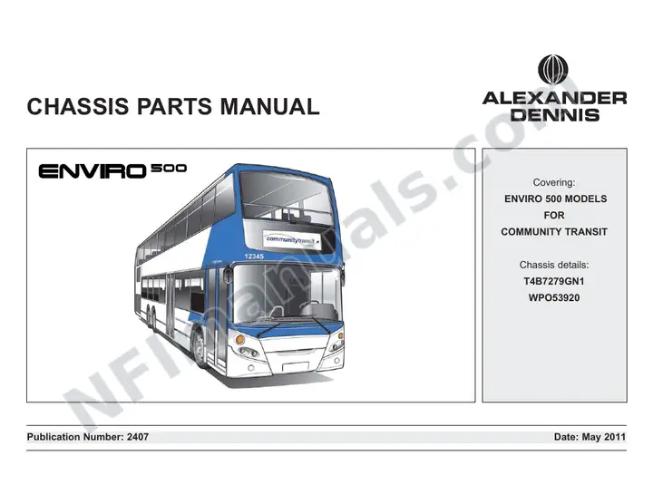 Community Transit, 2407 Chassis Parts Manual first-page preview