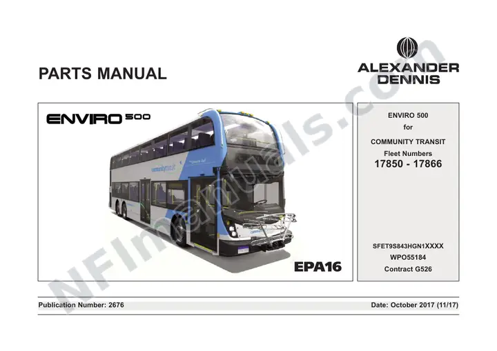 Community Transit, 2676/G526 Chassis & Body Parts Manual first-page preview