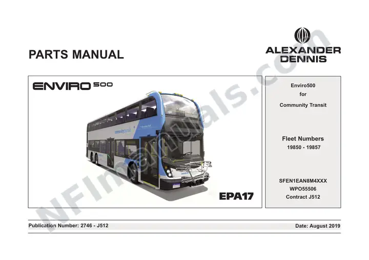 Community Transit, 2746/J512 Chassis & Body Parts Manual first-page preview