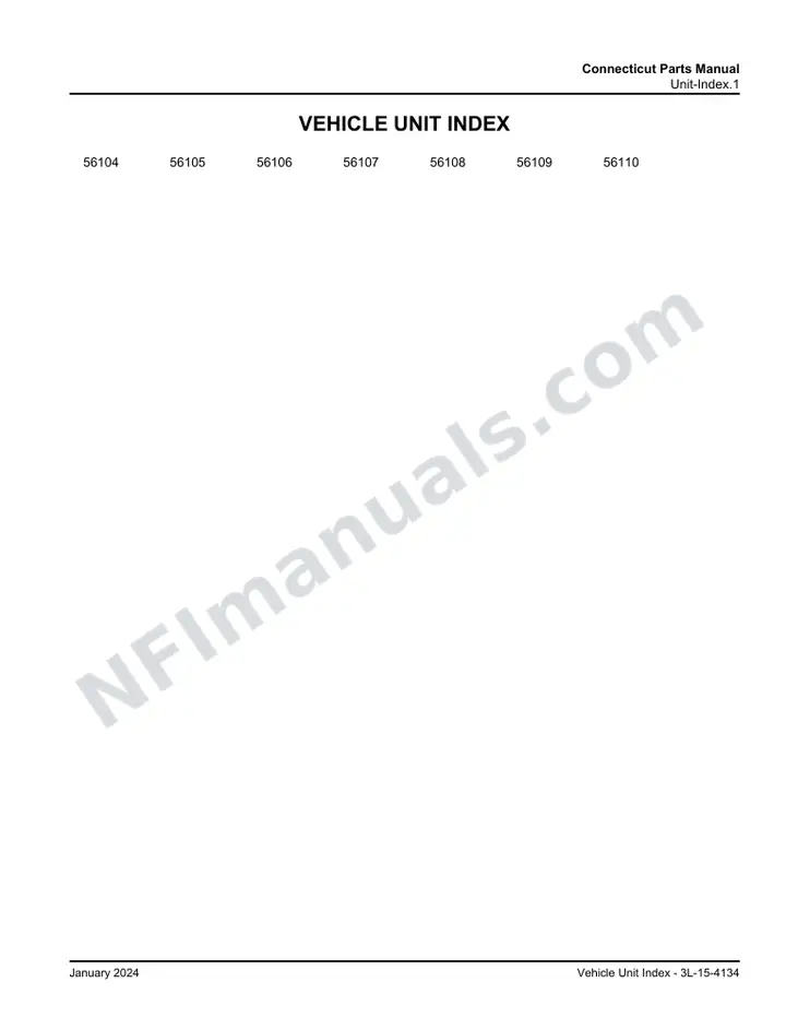 D4500 Parts Manual, Connecticut 2003 for Units 56104-56110 first-page preview
