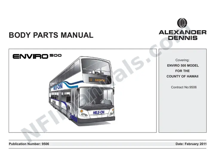County of Hawaii, 9506 Body Parts Manual first-page preview