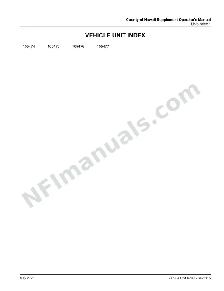 D4000 County of Hawaii Supplement Operator's Manual, 2022 for Units 105474, 105475, 105476, 105477 first-page preview