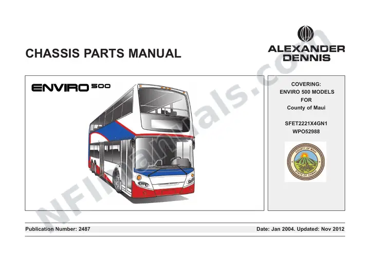 County of Maui, 2487 Chassis Parts Manual first-page preview