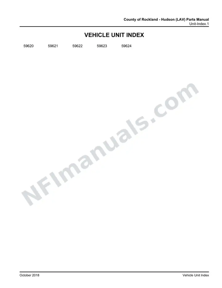 D4500 County of Rockland Hudson (LAV) Parts Manual 03 15 9019, Effective with VIN Units 59620 59624 first-page preview