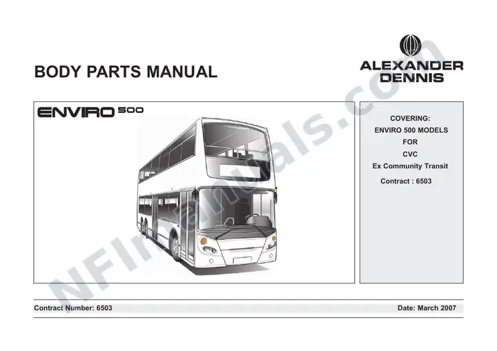 CVC Victoria, 6503 Body Parts Manual first-page preview