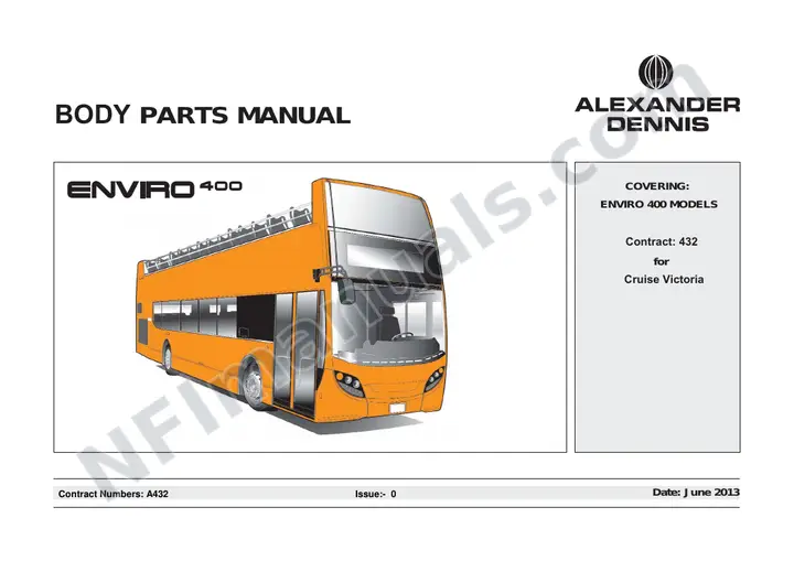 Cruise Victoria - BC, A432 Body Parts Manual first-page preview