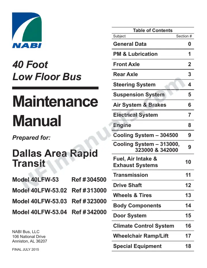SR9251 (304500) Service Manual, DART Dallas first-page preview