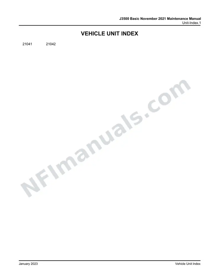 J3500 Basic November 2021 Maintenance Manual, 2019 for Units 21041,21042 first-page preview
