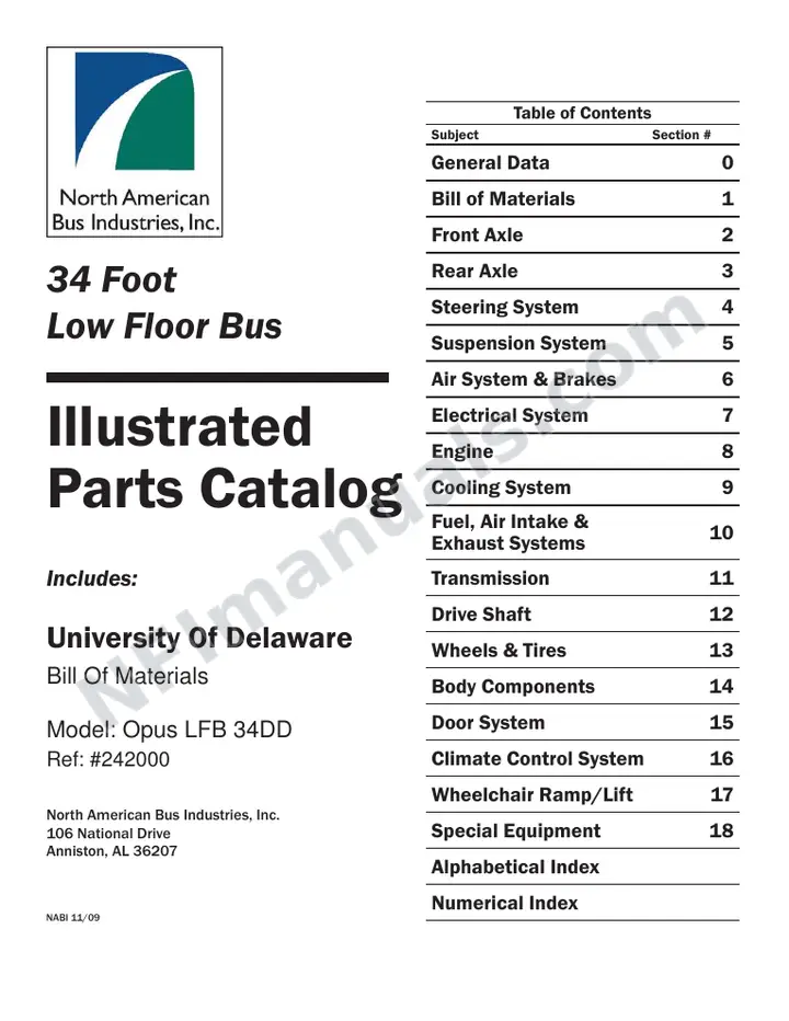 SR9195 (242000) Parts Manual, Delaware first-page preview