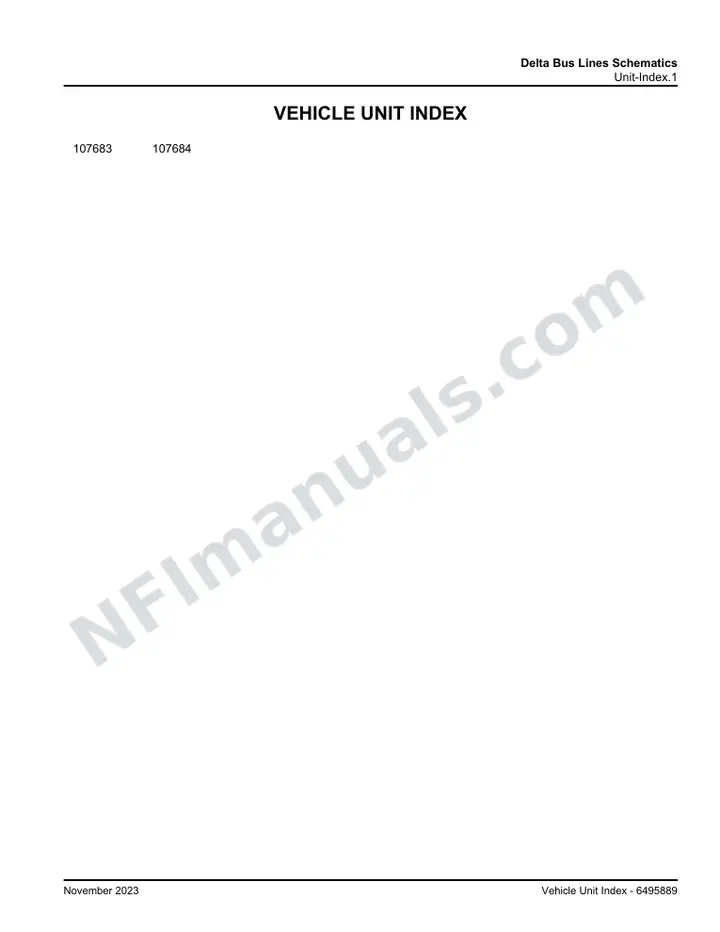 D4520 Delta Bus Lines Schematics, 2023 for Units 107683, 107684 first-page preview
