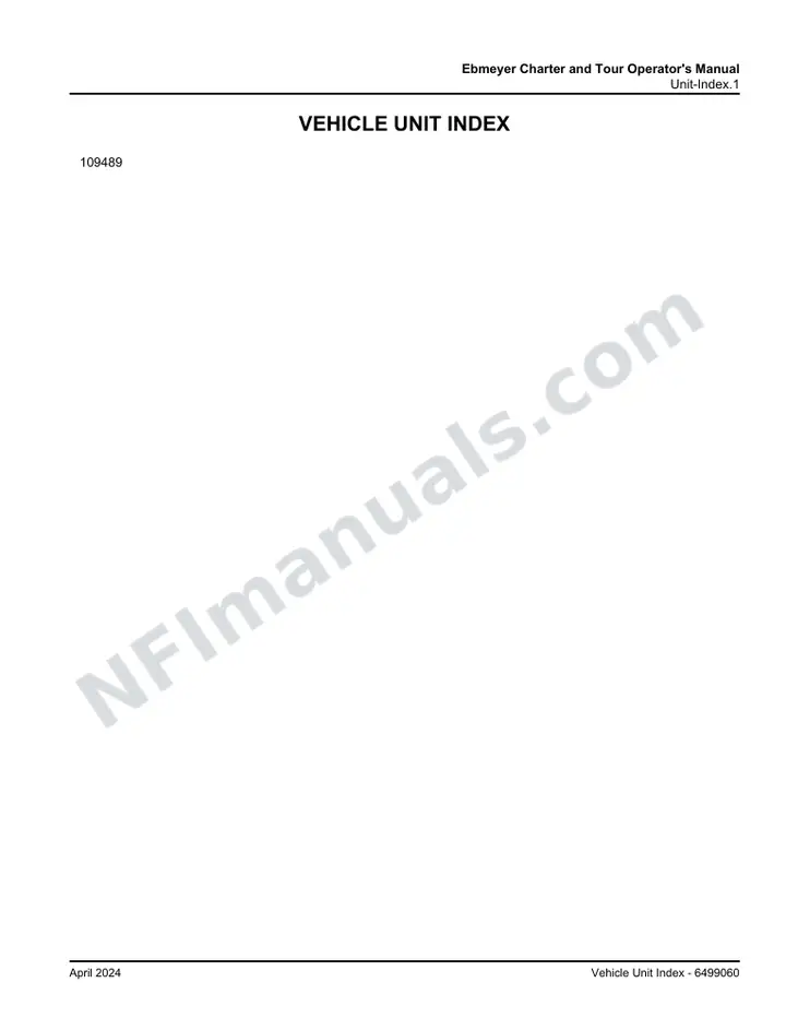 MCI J4500 Manual Package - Ebmeyer Charter and Tour included manual preview