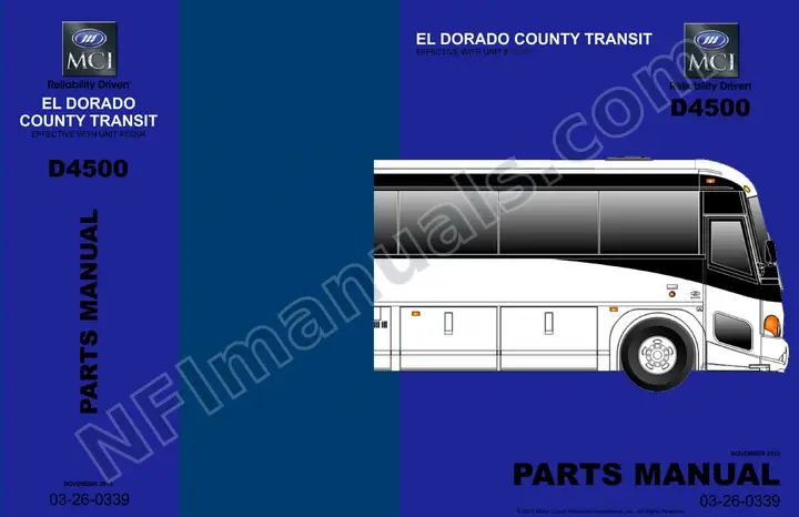 D4500 El Dorado County Transit Parts Manual 03 26 0339, Effective with VIN Unit 13204 first-page preview