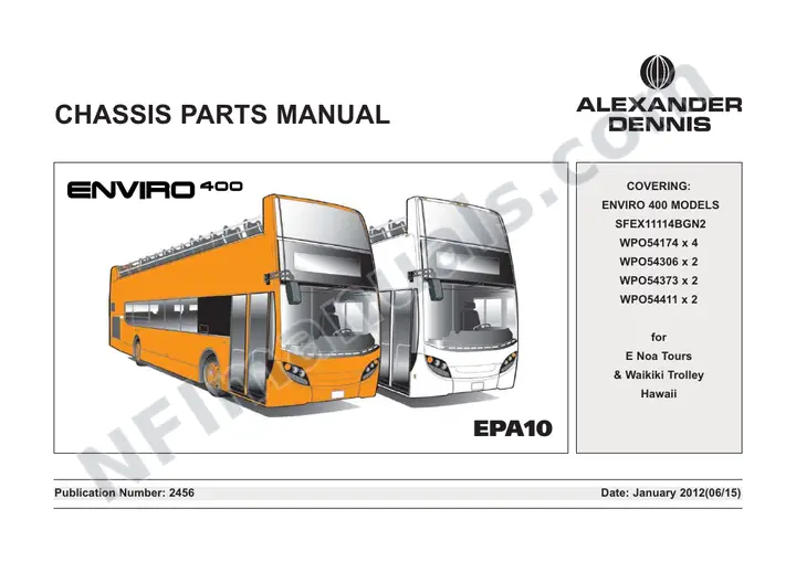 E Noa Tours - Hawaii, 2456 Chassis Parts Manual first-page preview