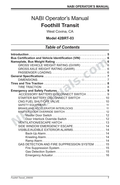 SR9206 (256000) Operator’s Manual, Foothill first-page preview