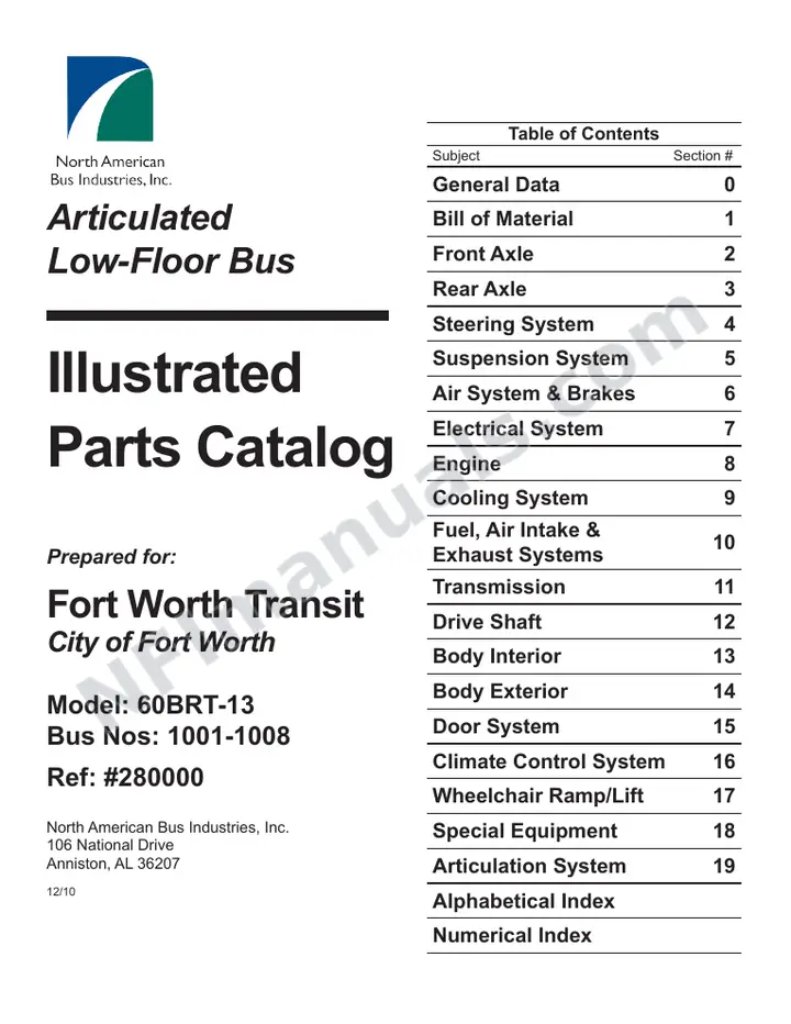 SR9228 (280000) Parts Manual, Fort Worth first-page preview