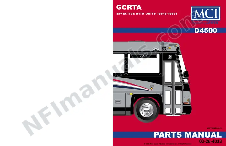D4500 GCRTA Cleveland D4500 Parts Manual, 2020 for Units 15643-15651 first-page preview