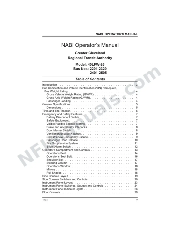 SR9059/SR9069 (76000/87000) Operator’s Manual, Cleveland GCRTA first-page preview