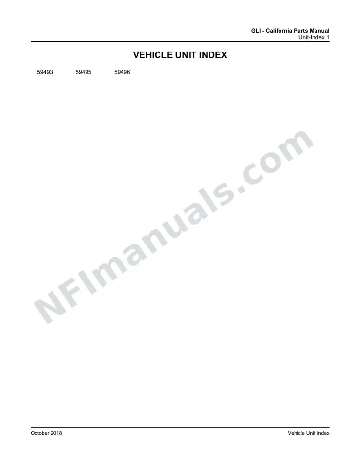 D4505 GLI California Parts Manual Supplement 03 15 7871, Effective with VIN Units 59493, 59495 59496 first-page preview