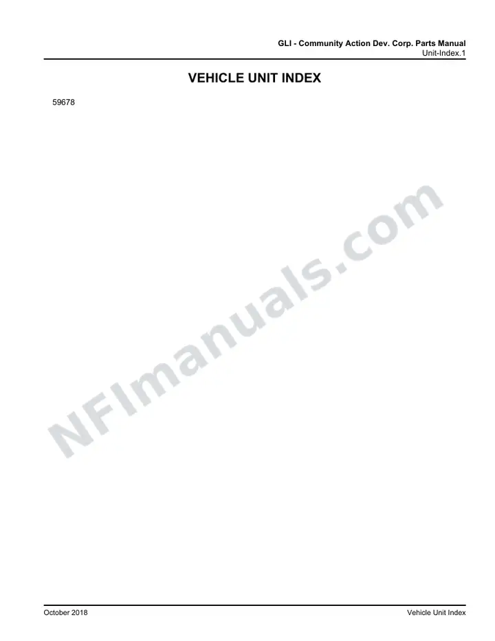 D4505 GLI CommUnity Action Dev. Corp. Parts Manual Supplement 03 15 7899, Effective with VIN Unit 59678 first-page preview