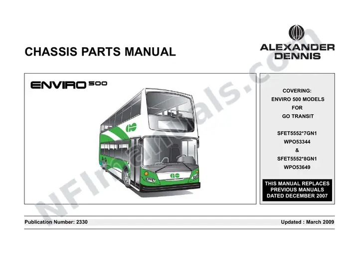 GO Transit, 2330 Chassis Parts Manual first-page preview