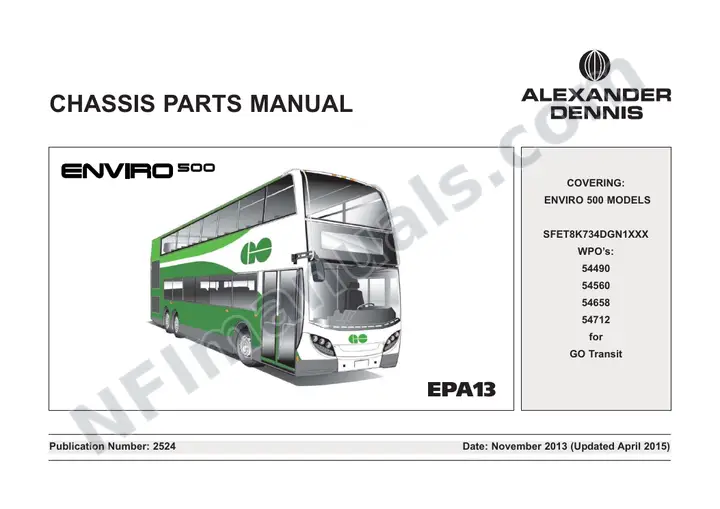GO Transit, 2524 Chassis Parts Manual first-page preview