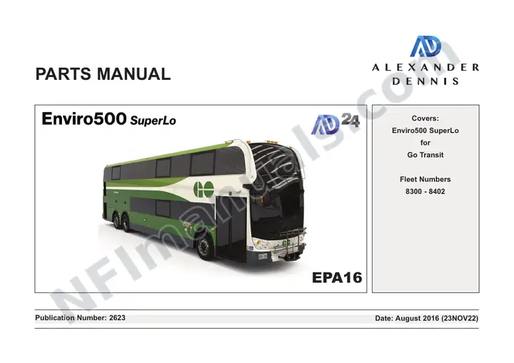 Go Transit 2605 chassis parts manual first-page preview