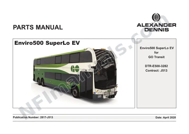 GO Transit, J513 Body Parts Manual first-page preview