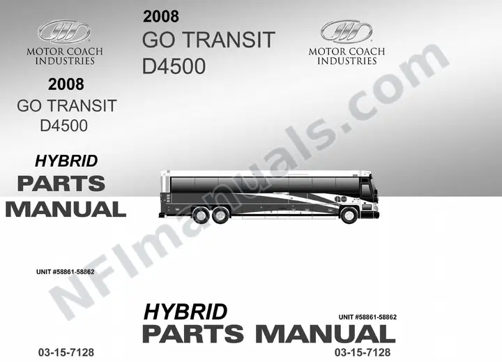 D4500 GO Transit Parts Manual 03 15 7128, Effective with VIN Units 58861 58862 first-page preview
