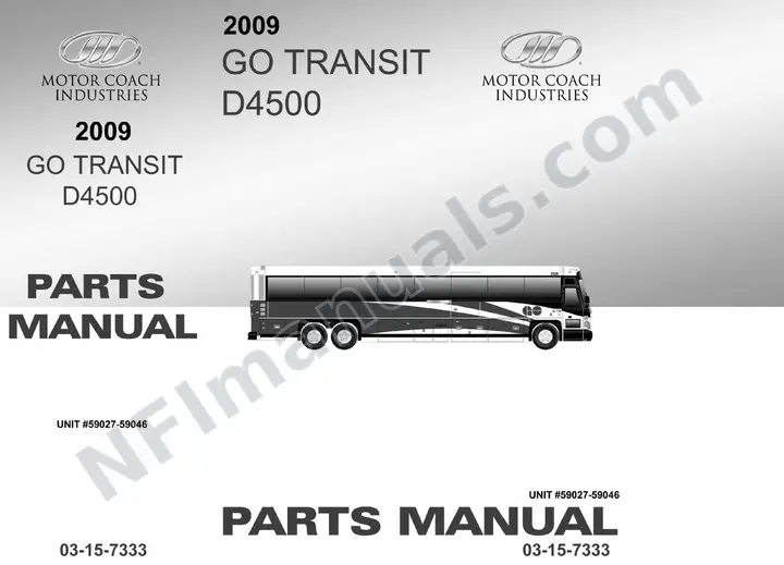 D4500 GO Transit Parts Manual 03 15 7333, Effective with VIN Units 59027 59046 first-page preview