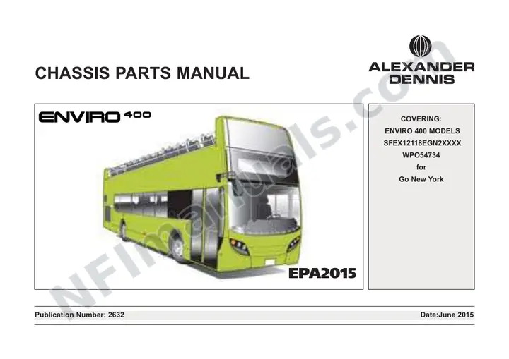 Go New York Tours, 2632 Chassis Parts Manual first-page preview