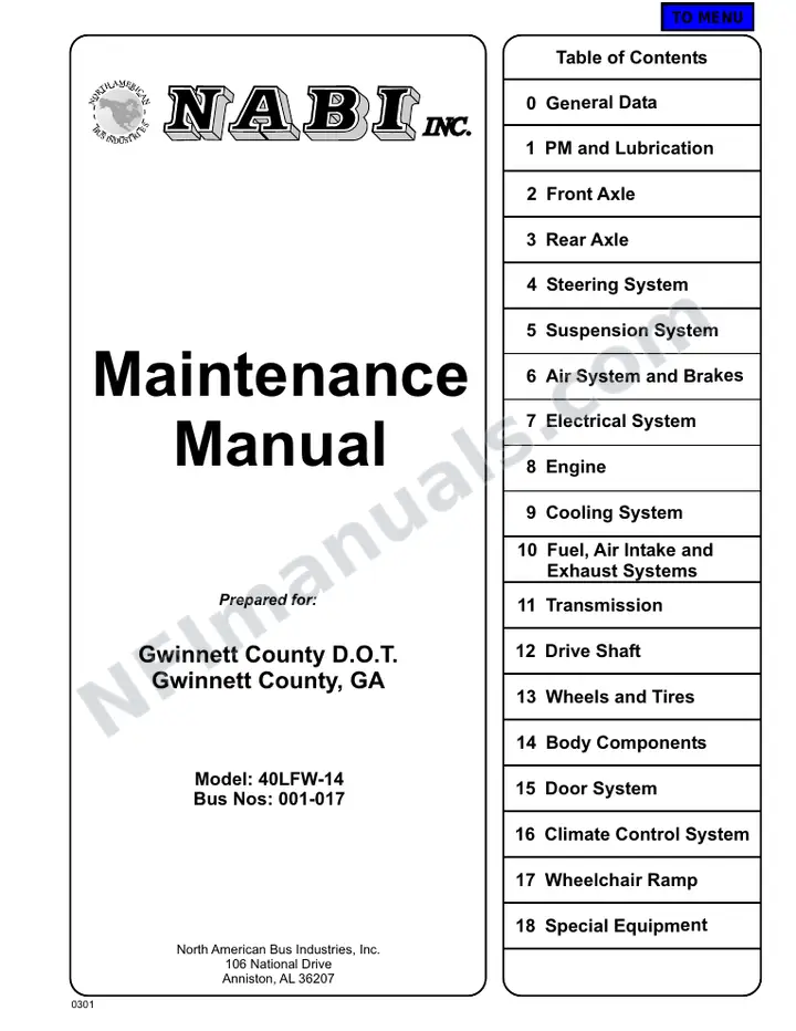 SR9051 (65000) Service Manual, Gwinnett County Transit first-page preview