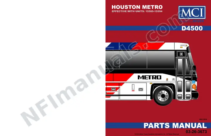 D4500 HOUSTON (10) D4500 Parts Manual, 2019 for Units 15585-15594 first-page preview