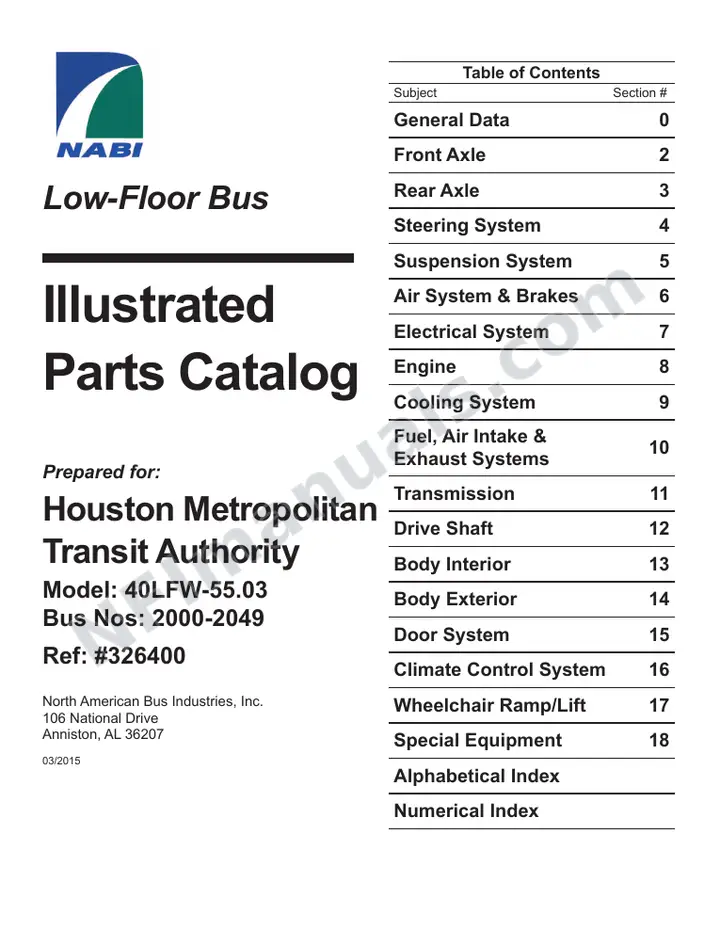 SR9278 (326400) Parts Manual, Houston first-page preview