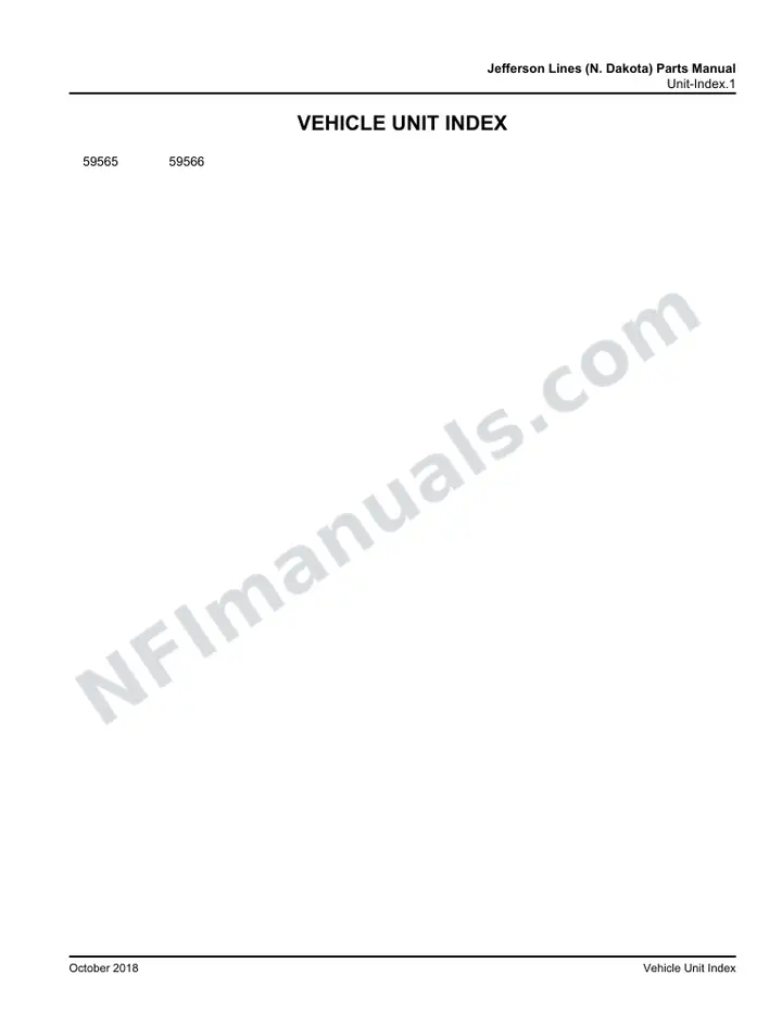 D4505 Jefferson Lines (N. Dakota) Parts Manual 03 15 7863, Effective with VIN Units 59565 59566 first-page preview